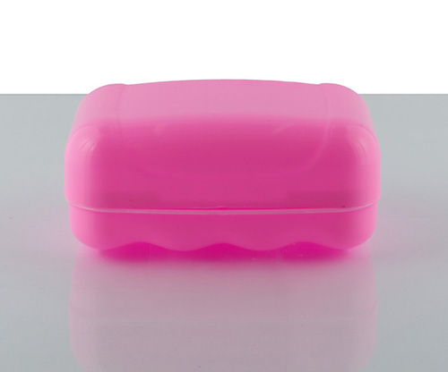 feather, pink soap case