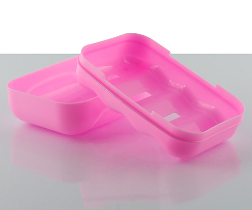 feather, pink soap case